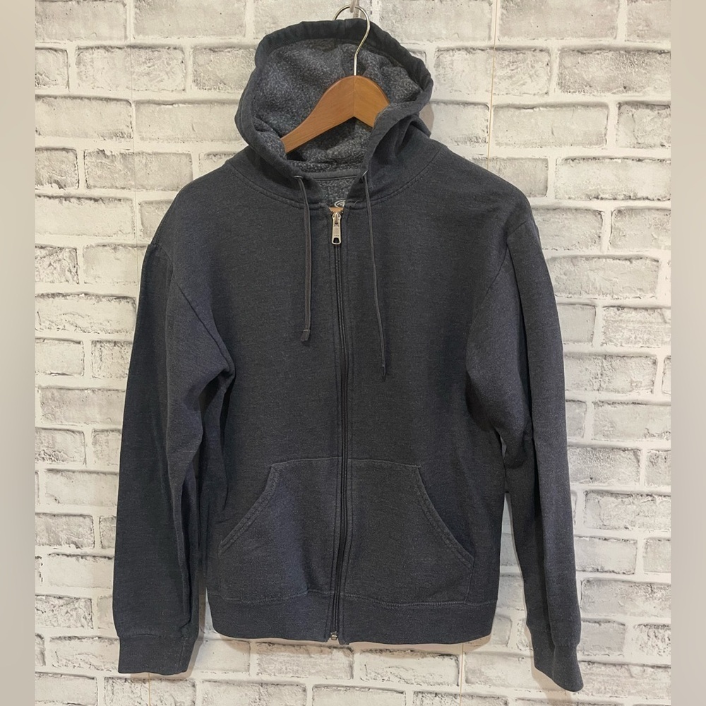 Men’s Athletic Works gray distressed full zip hoodie Size Small
